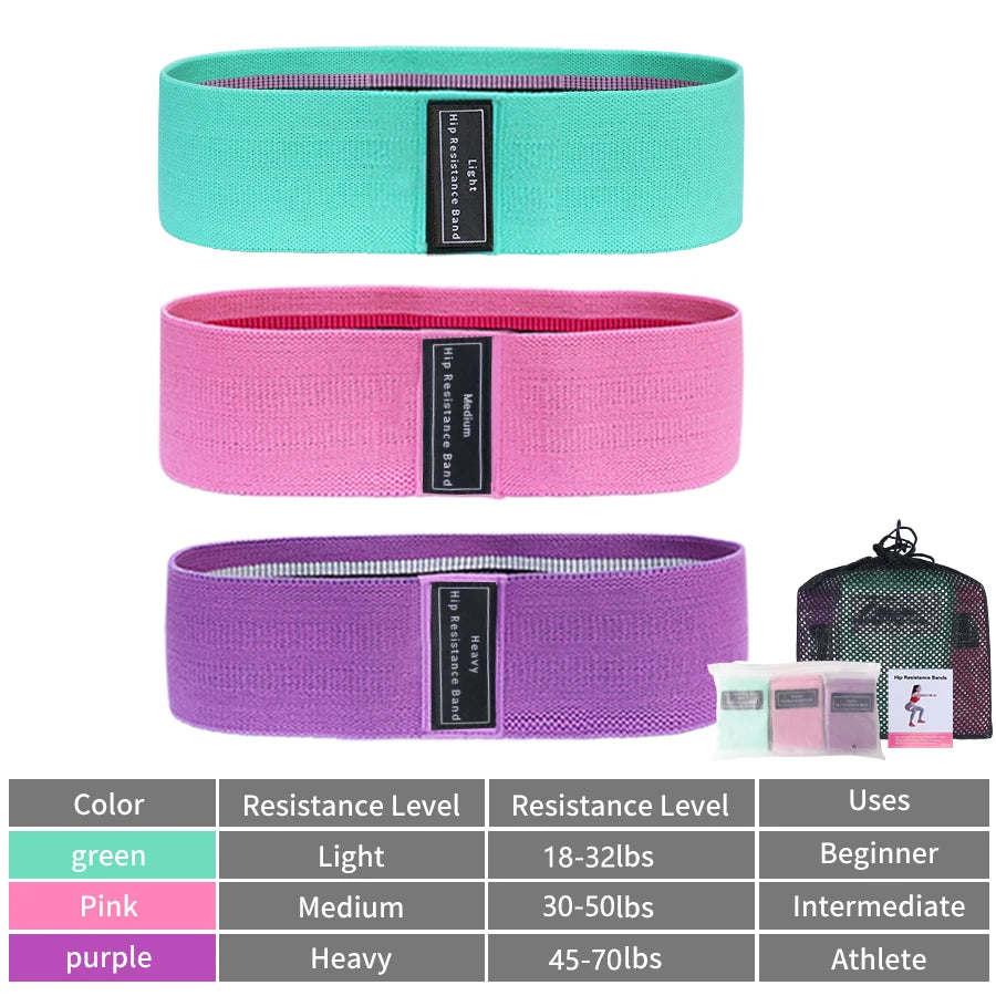 Fabric Resistance Hip Booty Bands Glute Thigh Elastic Workout Bands Squat Circle Stretch Fitness Strips Loops Yoga Gym Equipment