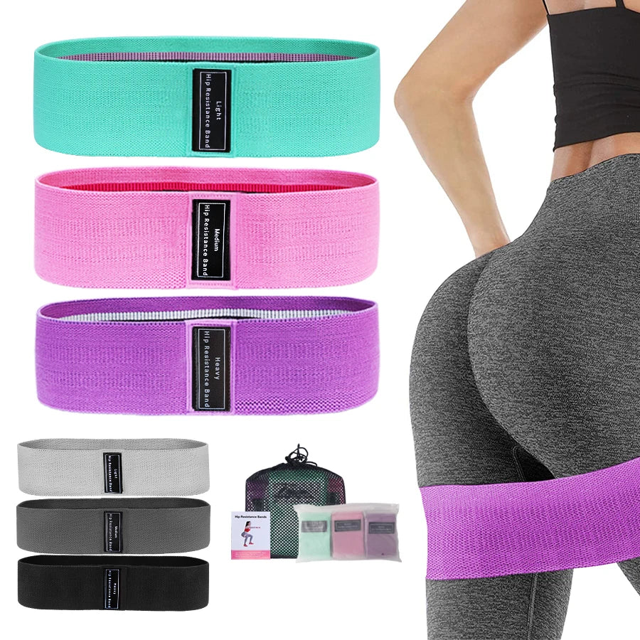 Fabric Resistance Hip Booty Bands Glute Thigh Elastic Workout Bands Squat Circle Stretch Fitness Strips Loops Yoga Gym Equipment